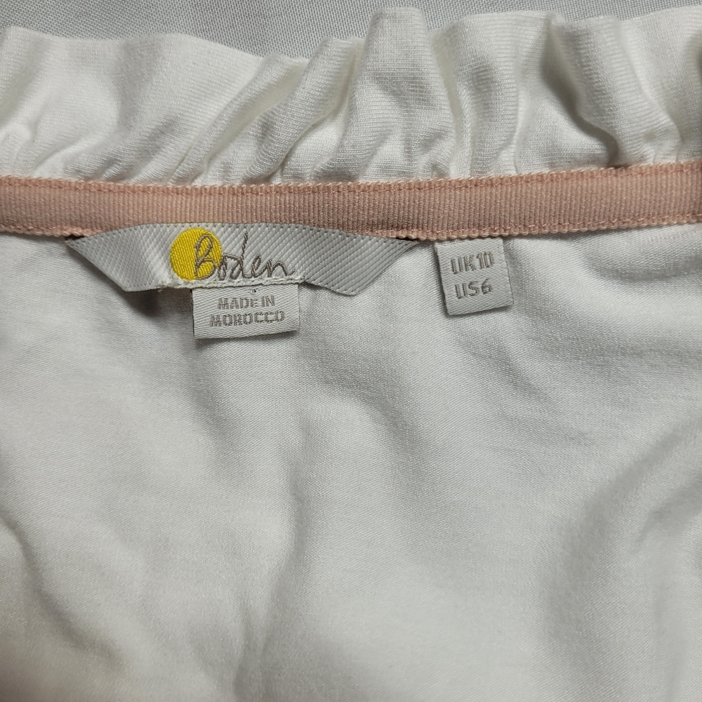 Boden Ivory Ruffle Long Sleeve Blouse - Picture 3 of 5